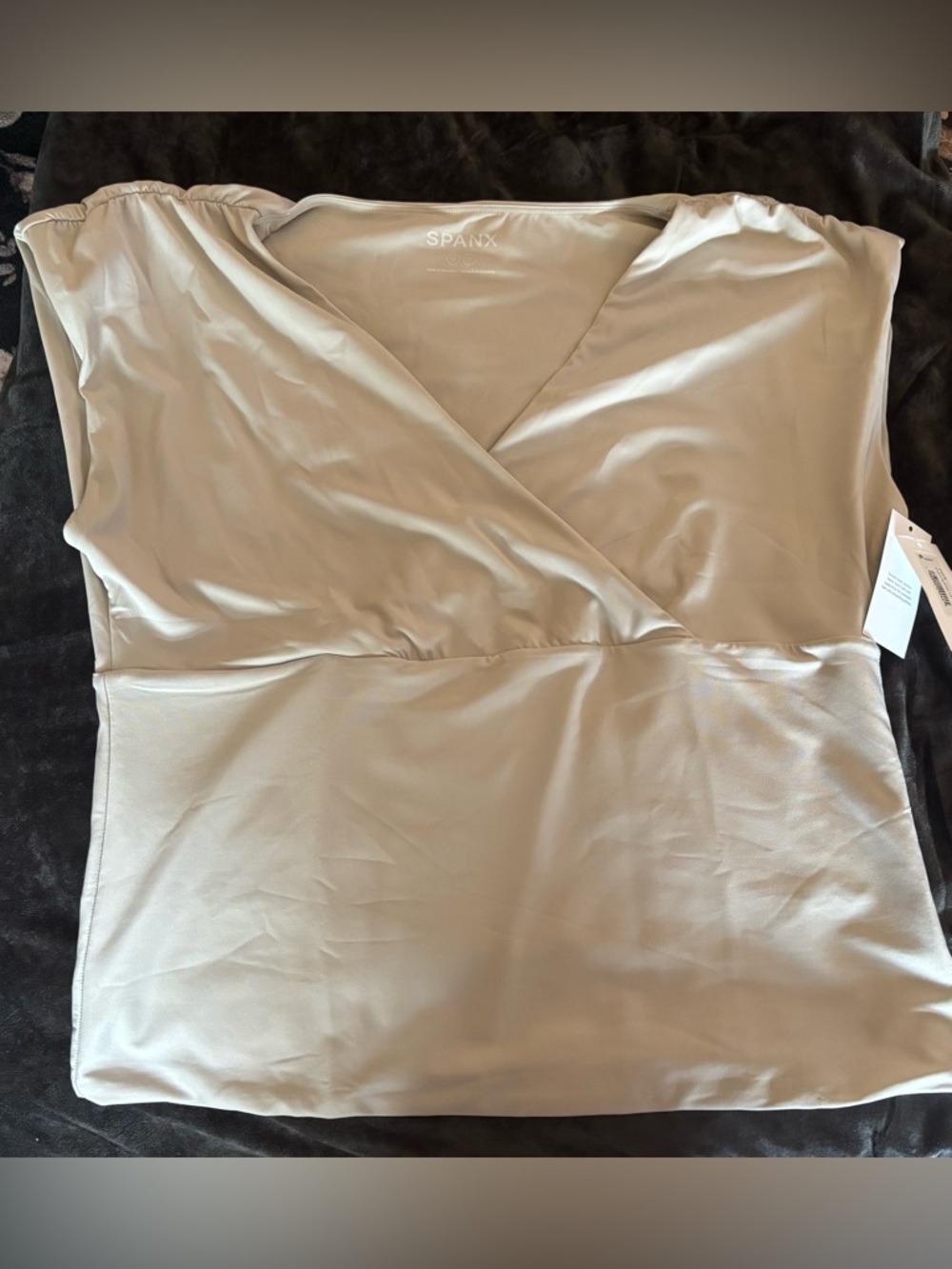 Spanx Air Essentials smoothing Jersey ruched v neck NWT 1X
